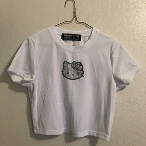 HELLO KITTY X FOREVER 21 Crop Top with Rhinestones Size Large